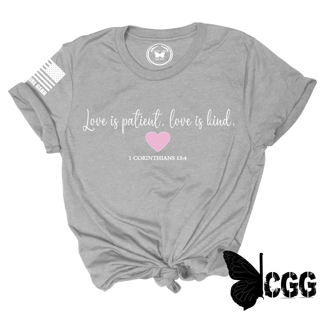 Love Is Patient Tee Xs / Steel Unisex Cut Cgg Perfect