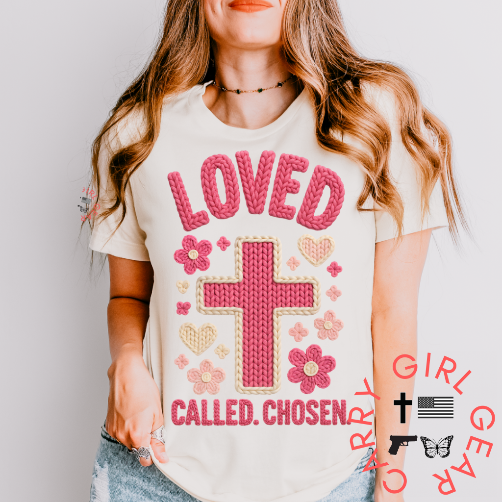 Loved. Called. Chosen. TEE SM / NATURAL / UNISEX CUT CGG PERFECT TEE