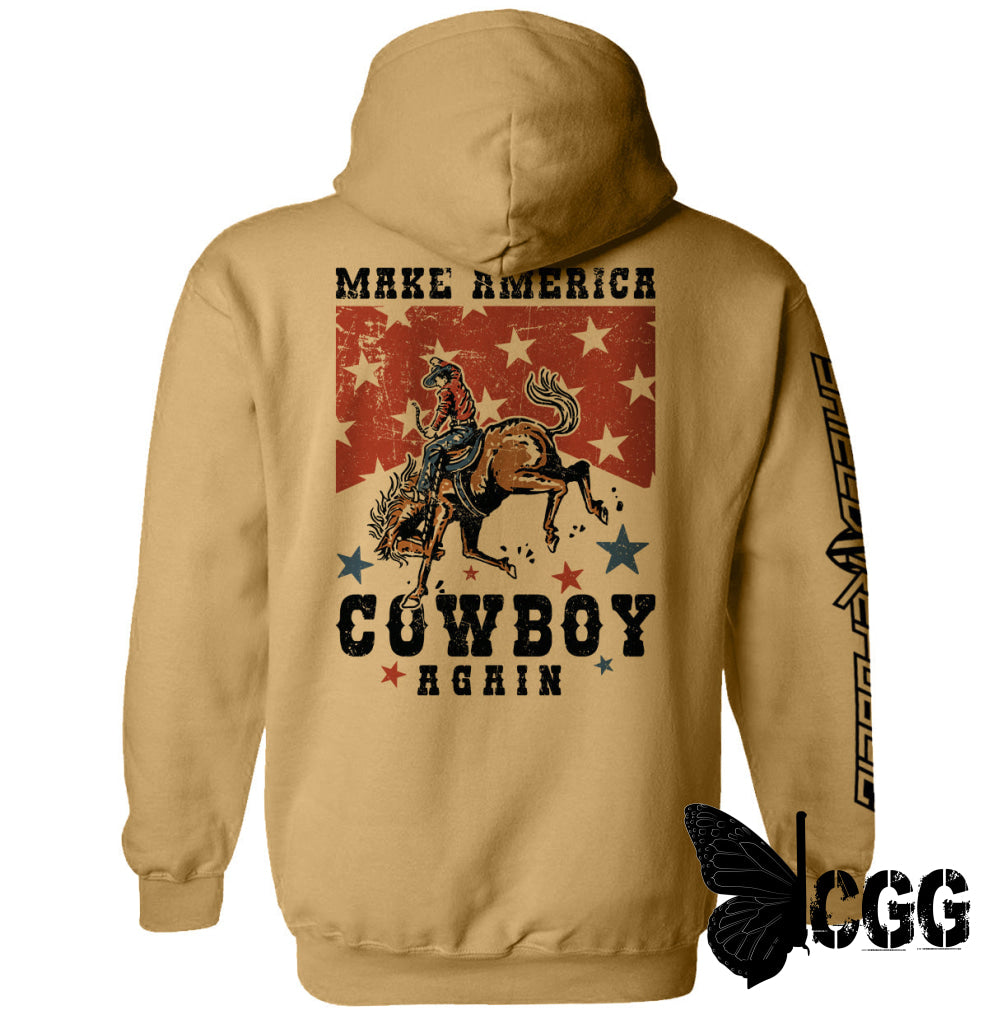 Make America Cowboy Again Sand / S Hoodie Nc - Apparel