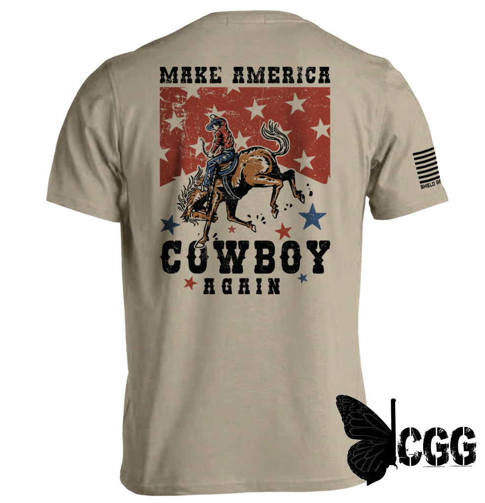 Make America Cowboy Again Tan / S Tee Nc - Apparel