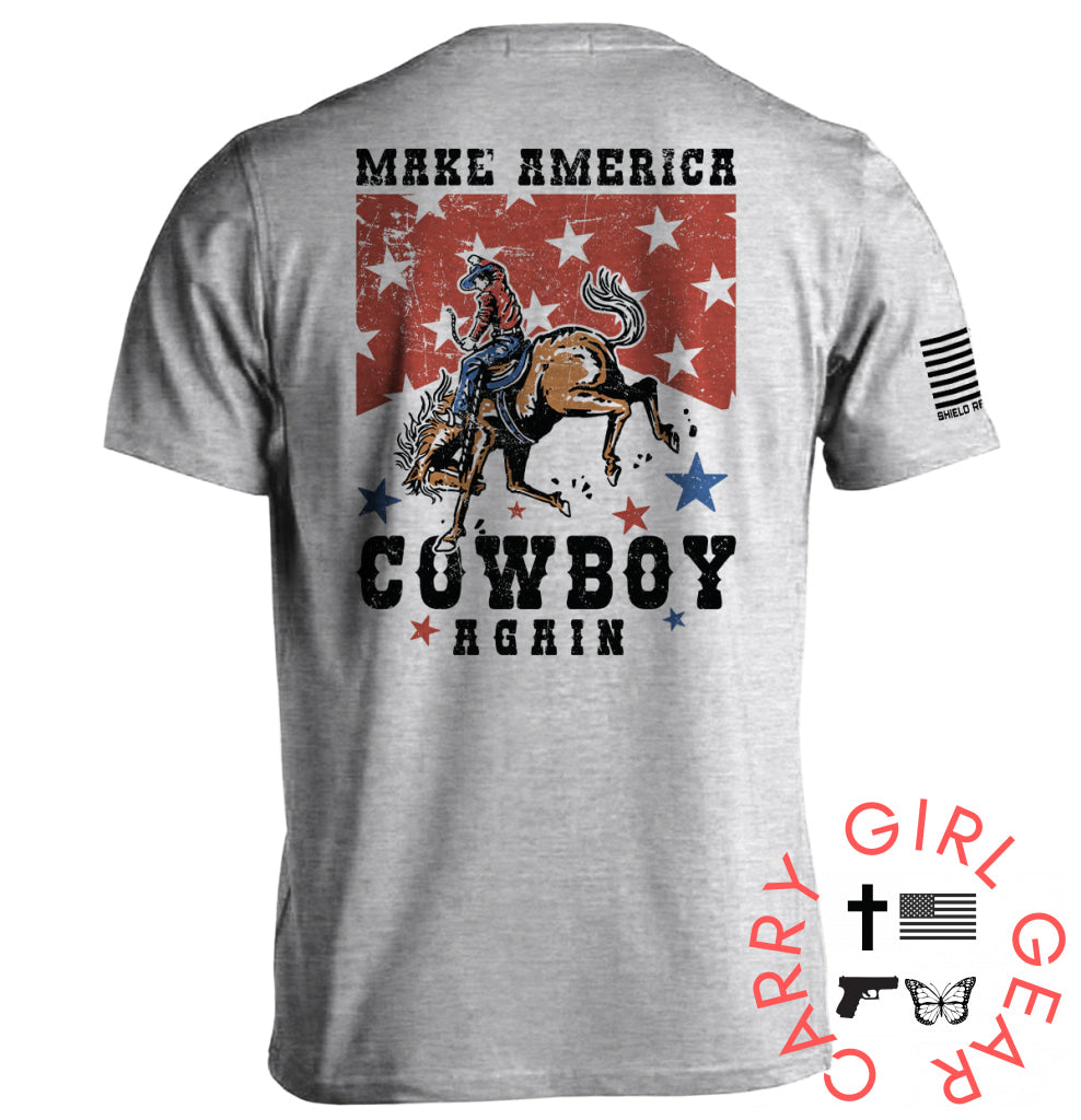 Make America Cowboy Again Sport Grey / S Tee Nc - Apparel
