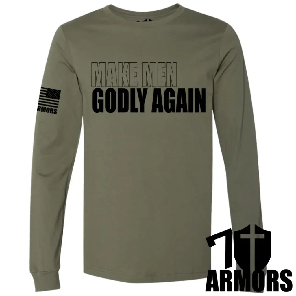 Make Men Godly Again Long Sleeve Sm / Od Green