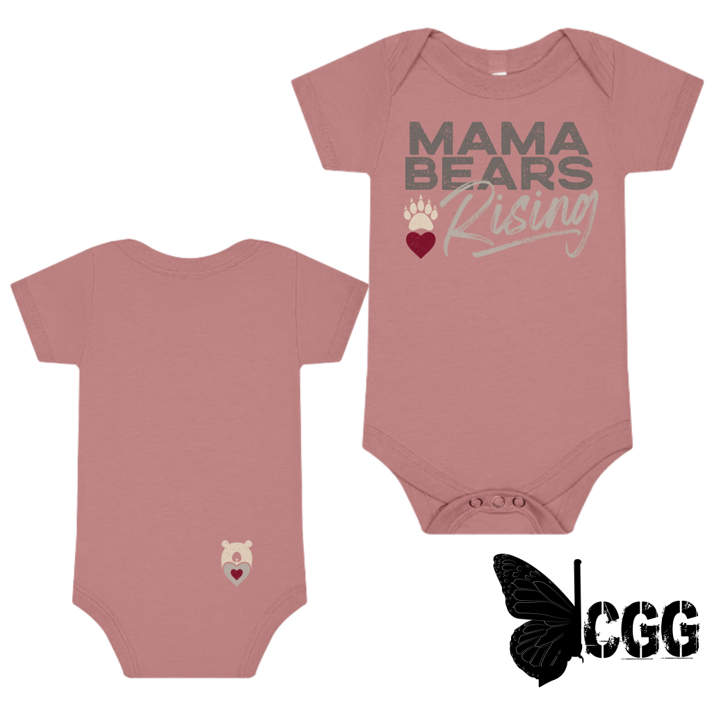 MAMA BEAR RISING BABY CUB Onesie 3-6 months / MAUVE / YOUTH CGG PERFECT TEE