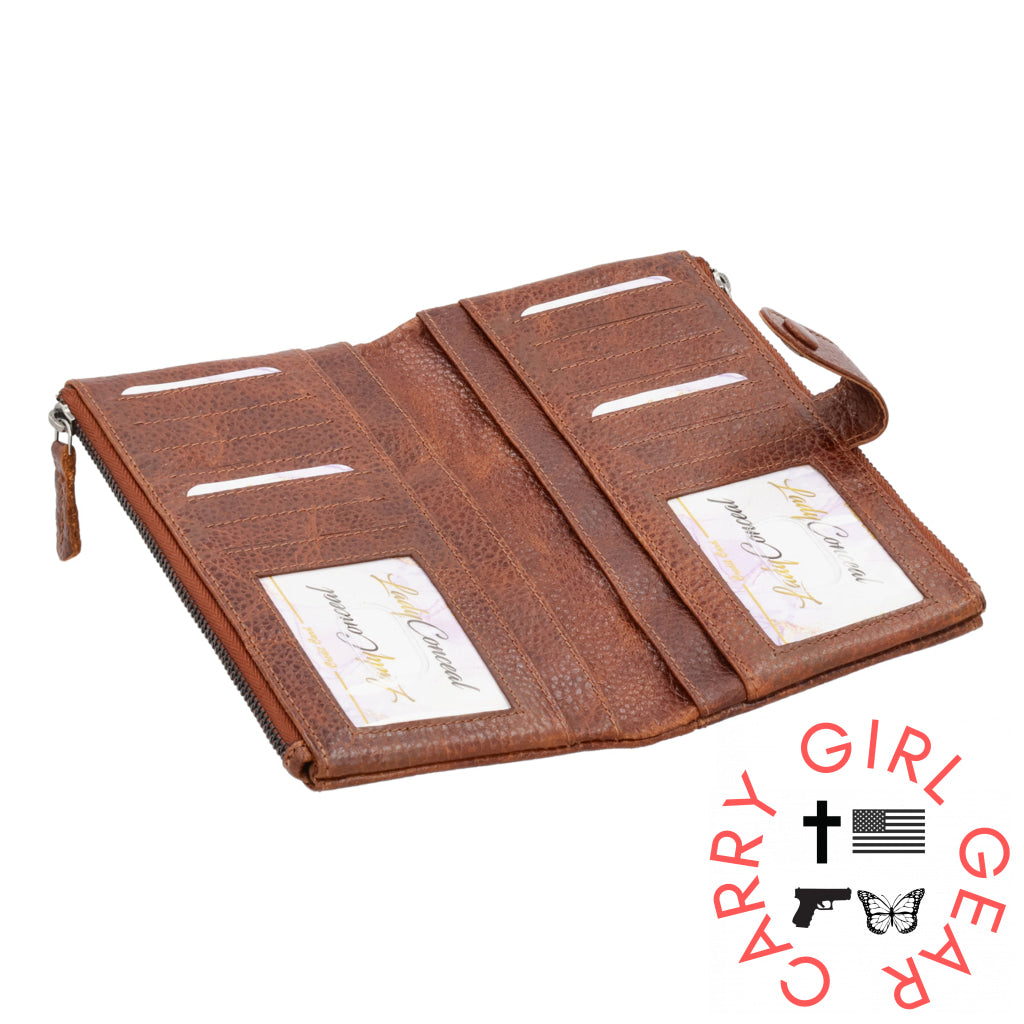 Maya Slim Rfid Leather Wallet By Lady Conceal