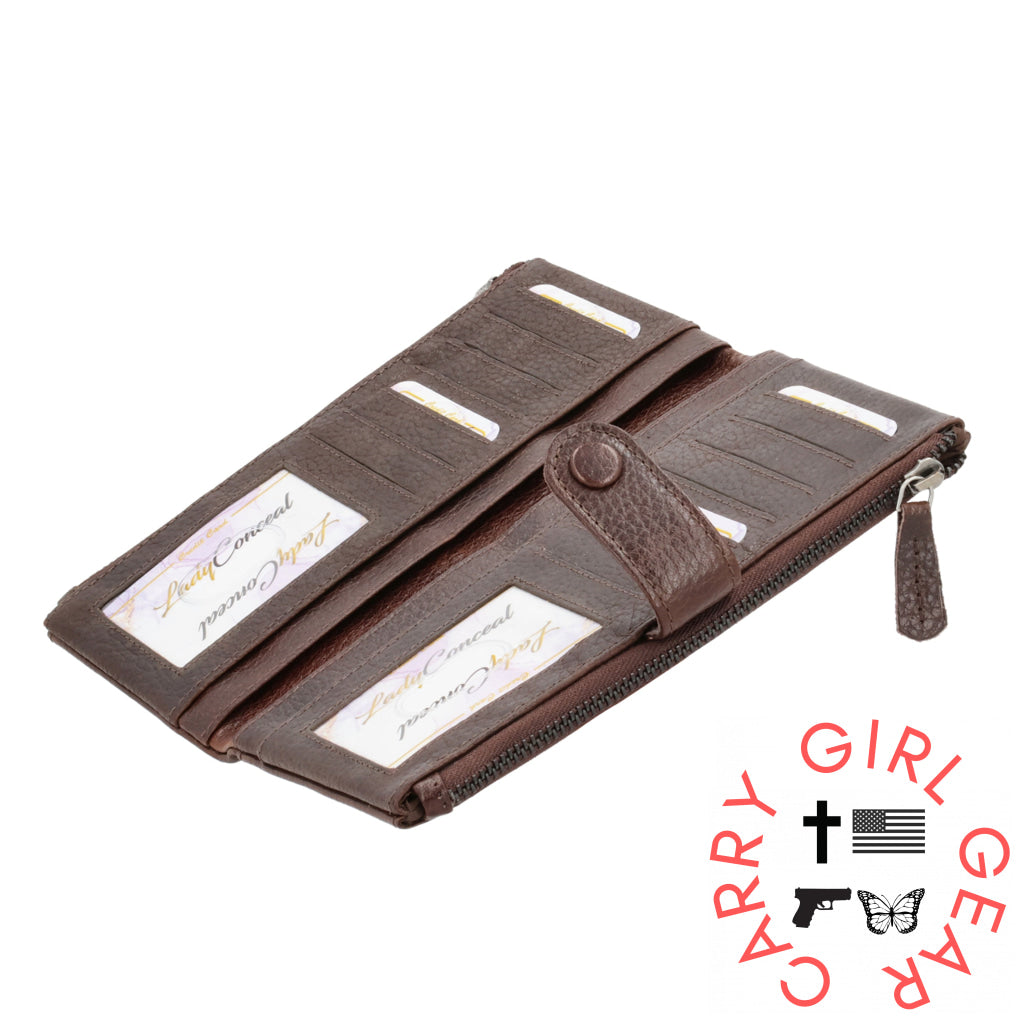 Maya Slim Rfid Leather Wallet By Lady Conceal