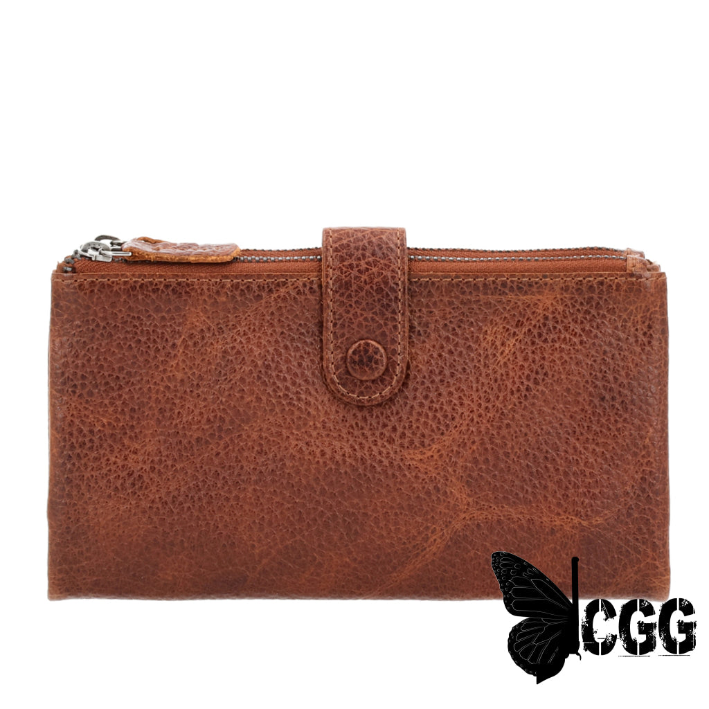 Maya Slim Rfid Leather Wallet By Lady Conceal Cognac