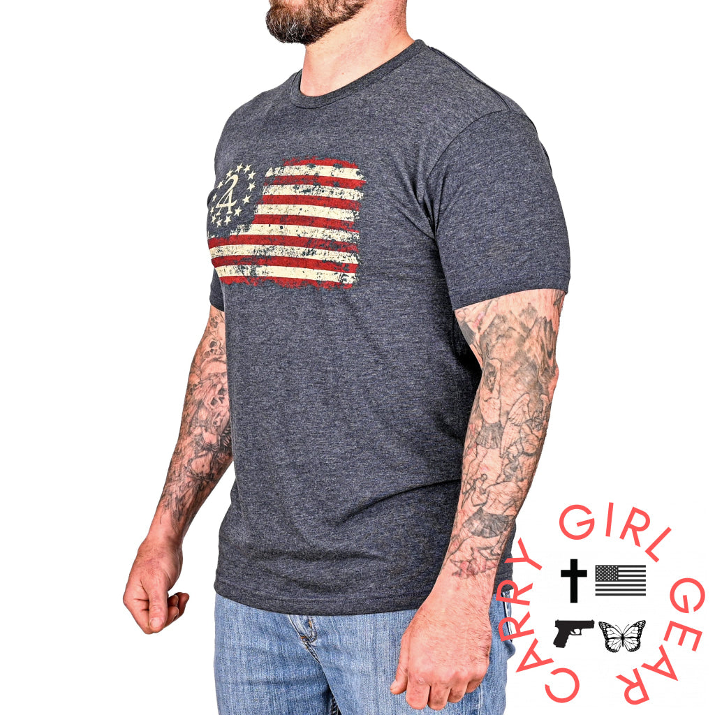 Men’s 2A Betsy Ross Flag Patriotic T-Shirt