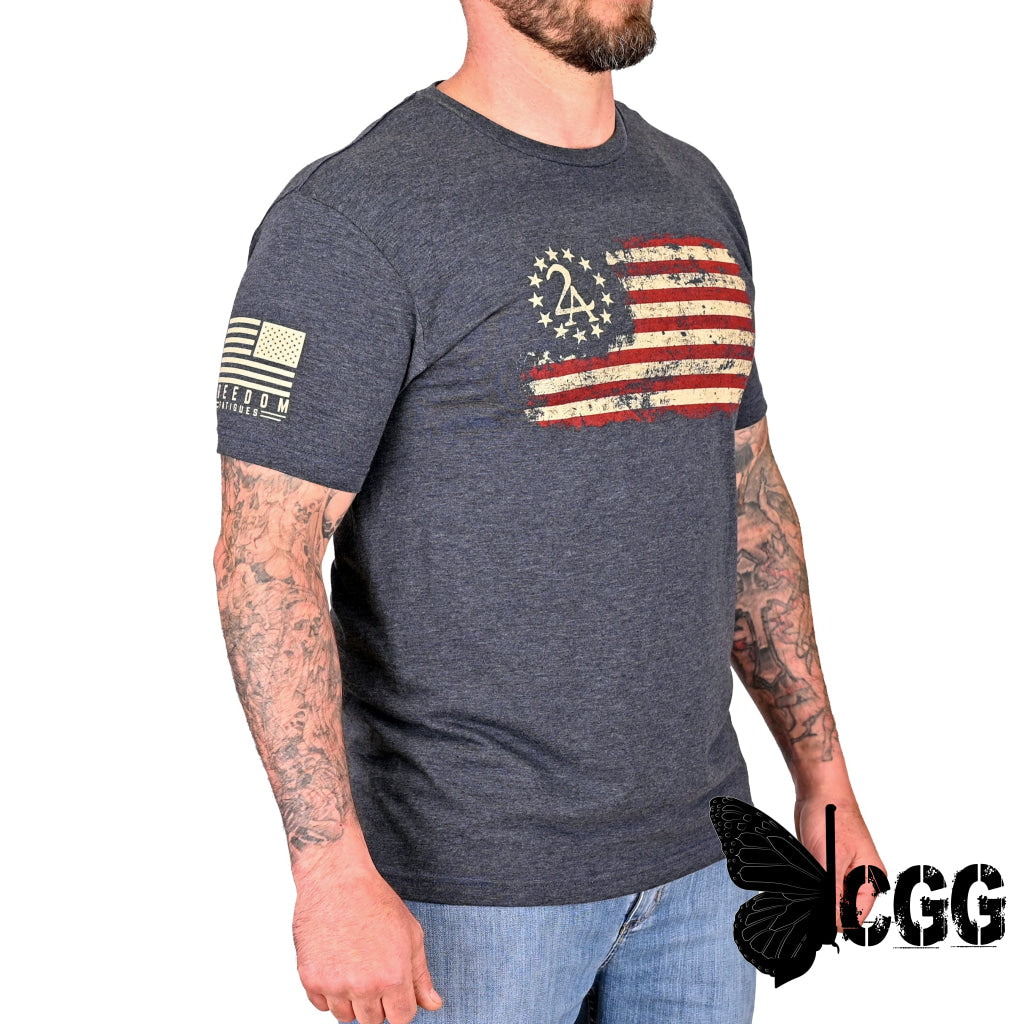 Men’s 2A Betsy Ross Flag Patriotic T-Shirt Xs