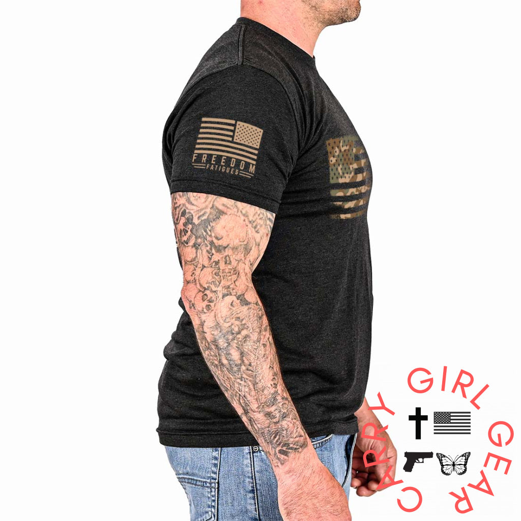 Men’s Camo American Flag Patriotic T-Shirt