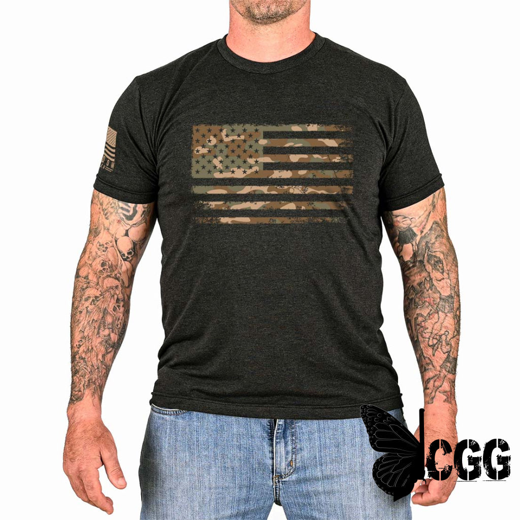 Men’s Camo American Flag Patriotic T-Shirt