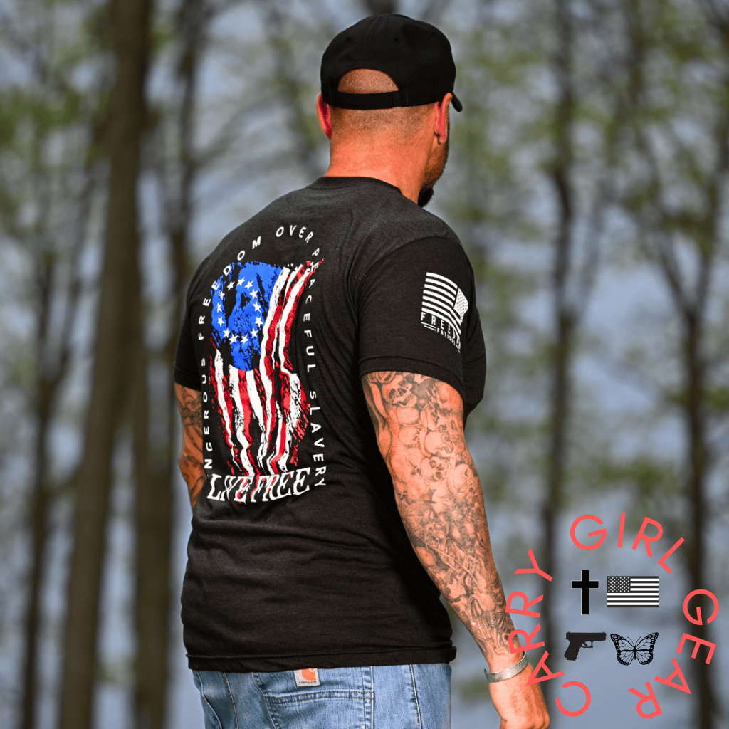 Men’s Dangerous Freedom Over Peaceful Slavery Patriotic T-Shirt