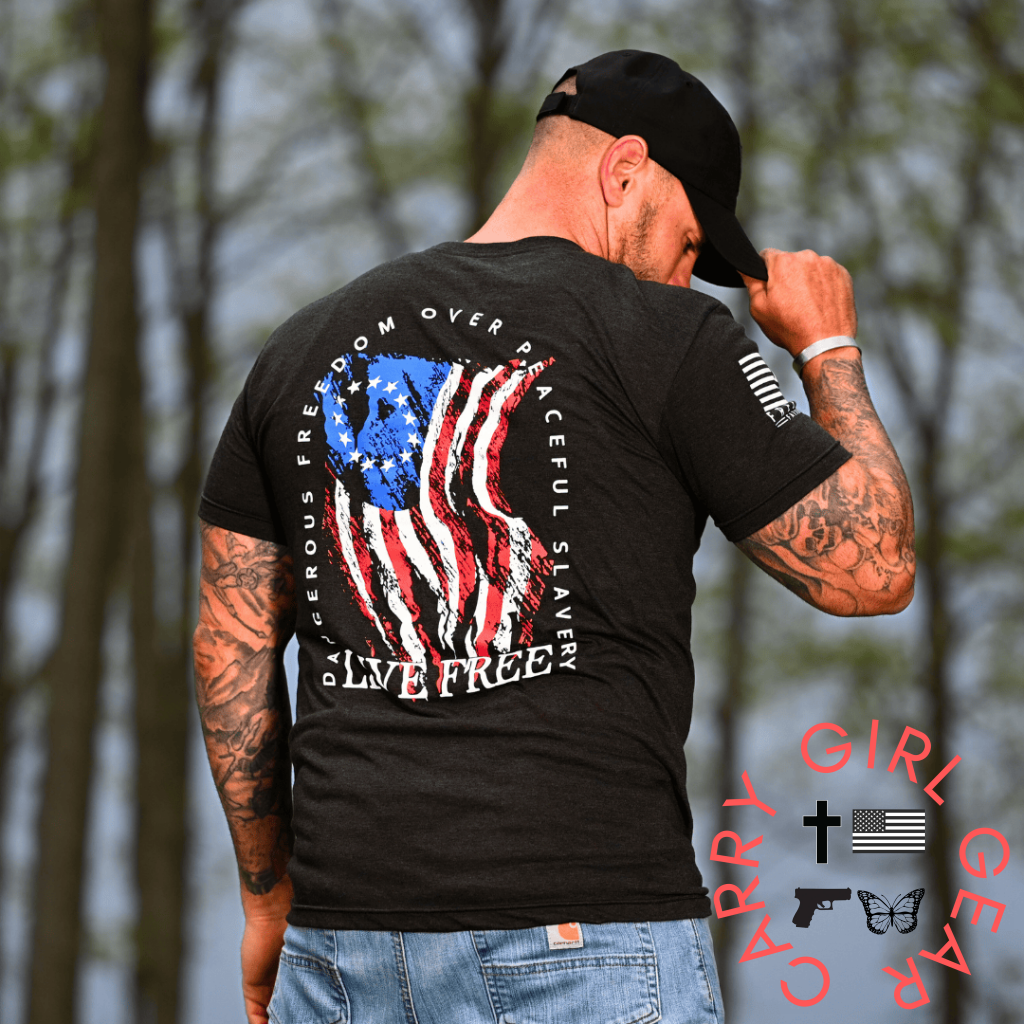Men’s Dangerous Freedom Over Peaceful Slavery Patriotic T-Shirt