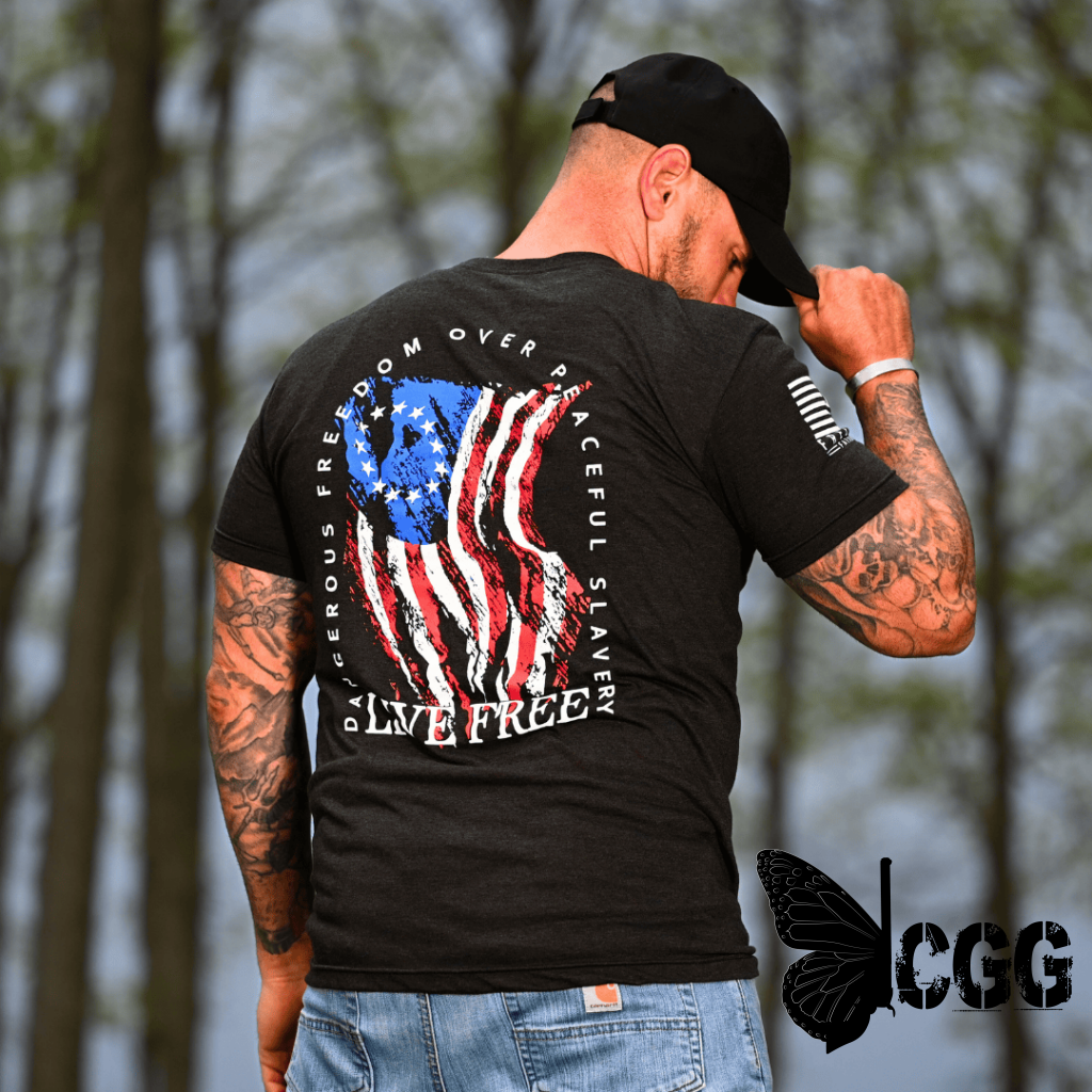 Men’s Dangerous Freedom Over Peaceful Slavery Patriotic T-Shirt