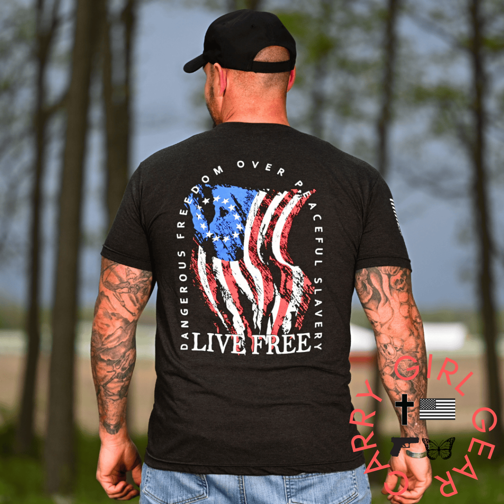 Men’s Dangerous Freedom Over Peaceful Slavery Patriotic T-Shirt