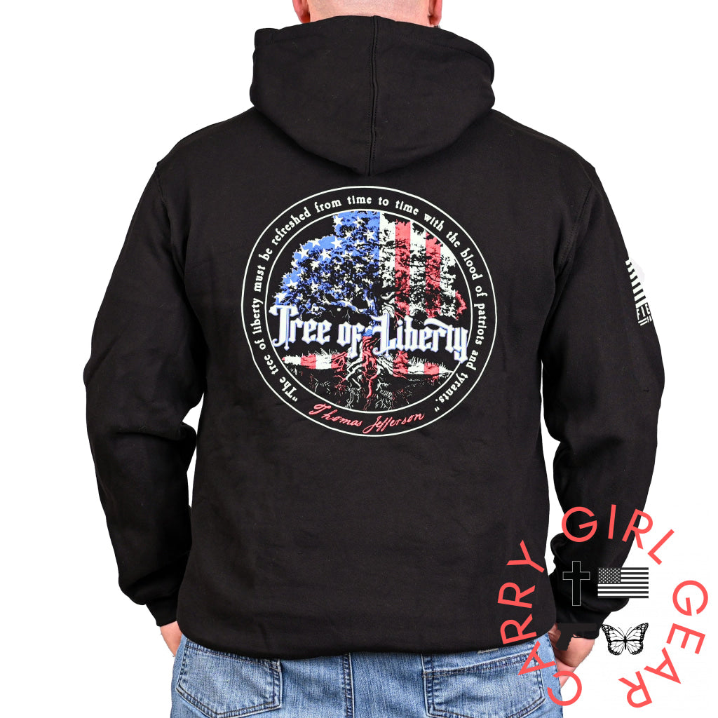 Men’s Heavyweight Oversized Tree Of Liberty Patriotic Hoodie Sweatshirt