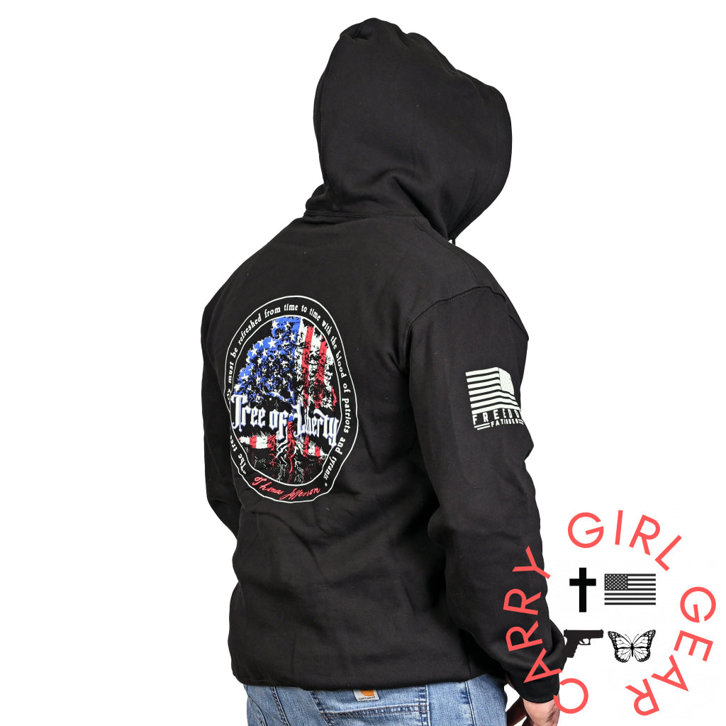 Men’s Heavyweight Oversized Tree Of Liberty Patriotic Hoodie Sweatshirt