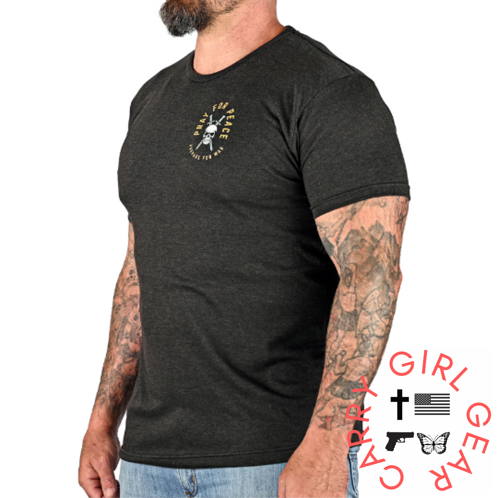 Men’s Pray For Peace | Prepare War Patriotic T-Shirt