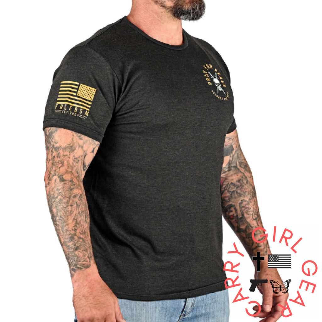 Men’s Pray For Peace | Prepare War Patriotic T-Shirt