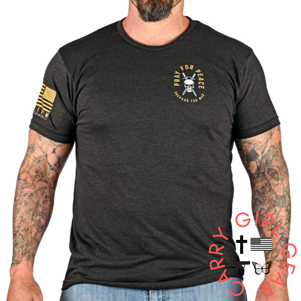 Men’s Pray For Peace | Prepare War Patriotic T-Shirt