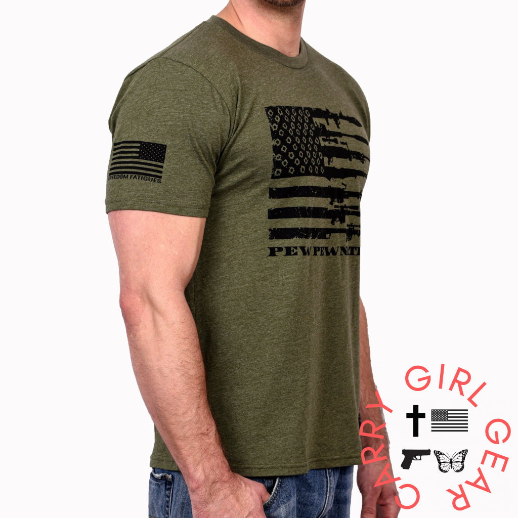 Men’s Red White & Pew Patriotic T-Shirt Xs