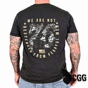 Men’s We Are Not Descended From Fearful Men Patriotic T-Shirt - Heather Black