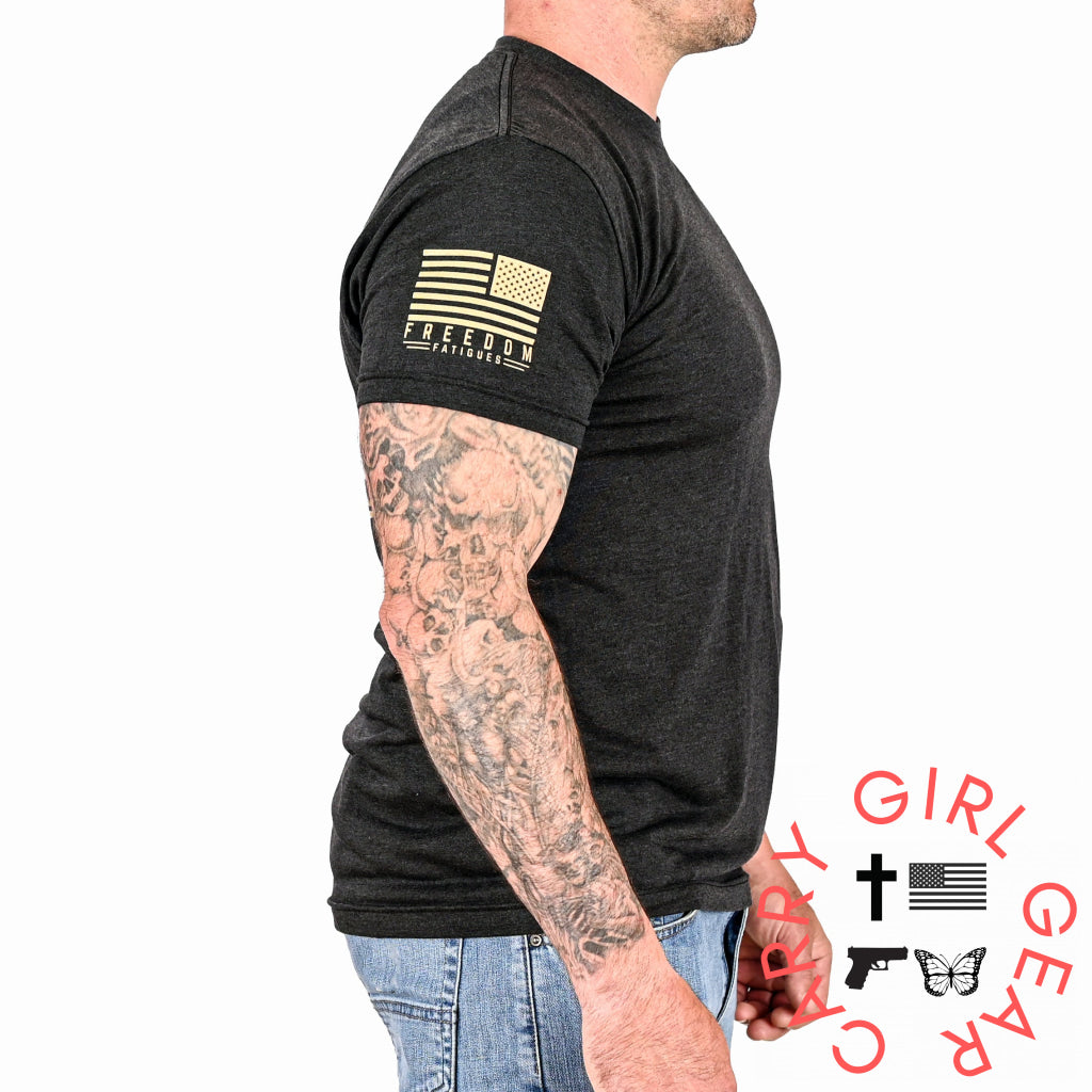 Men’s We Are Not Descended From Fearful Men Patriotic T-Shirt - Heather Black