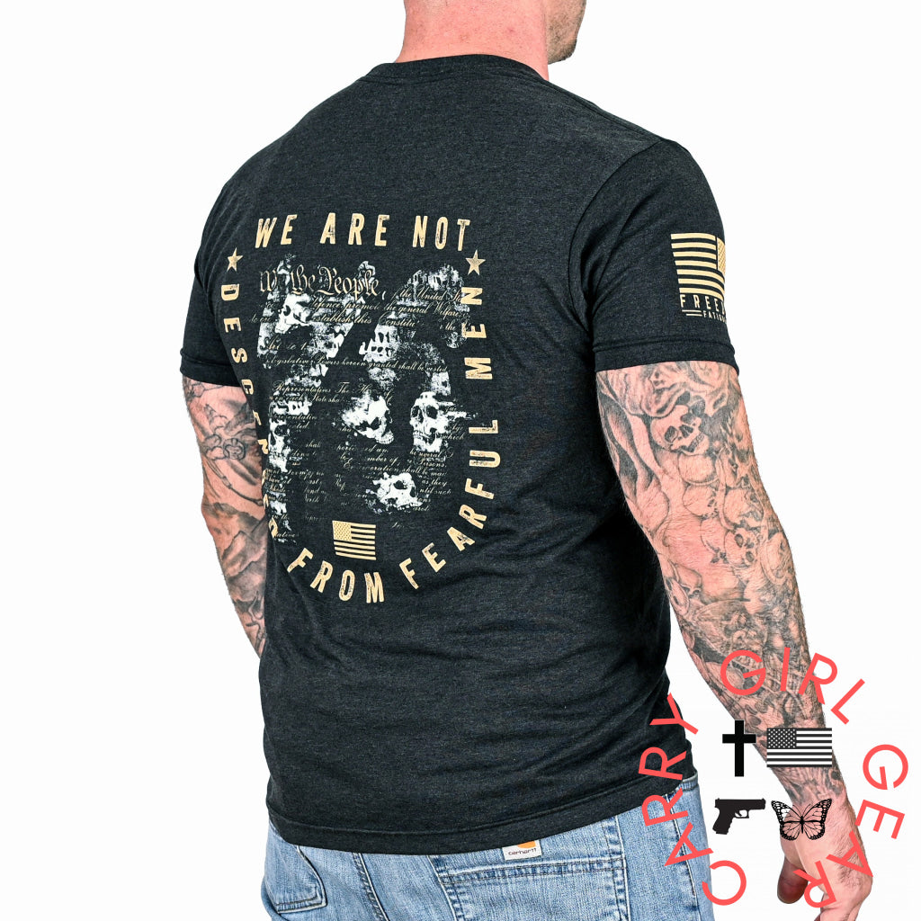 Men’s We Are Not Descended From Fearful Men Patriotic T-Shirt - Heather Black S