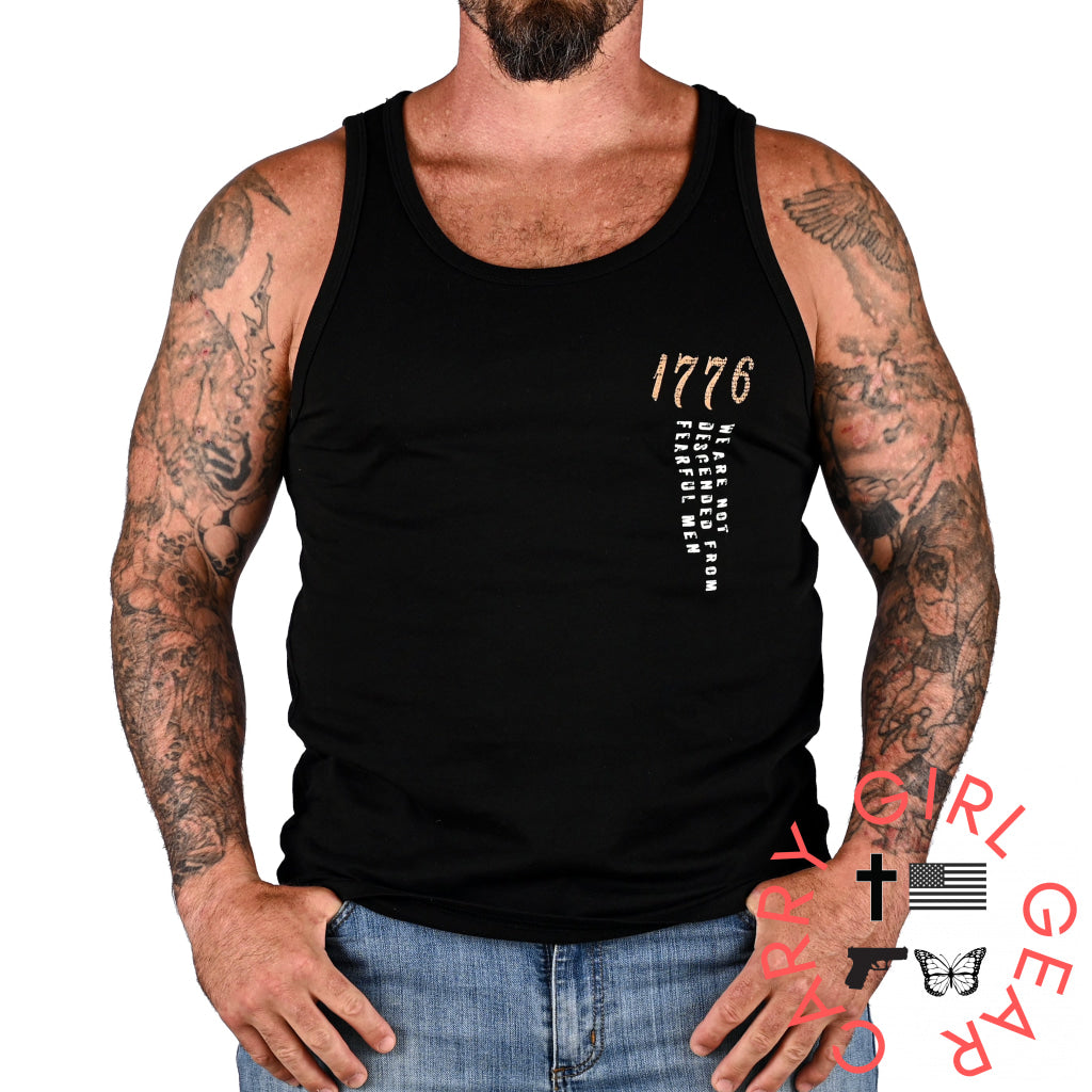 Men’s We Are Not Descended From Fearful Men Patriotic Tank Top