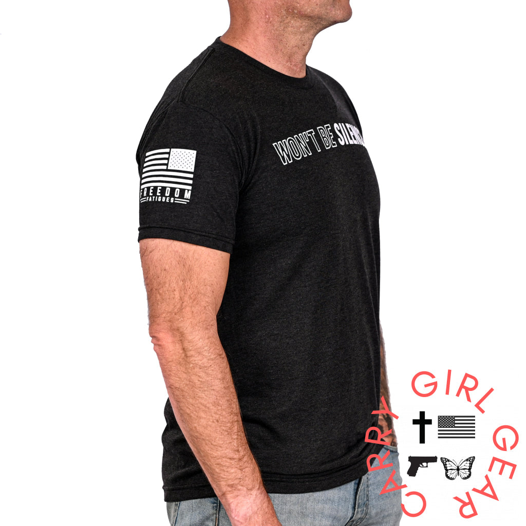 Men’s Won’t Be Silenced First Amendment Patriotic T-Shirt T-Shirt