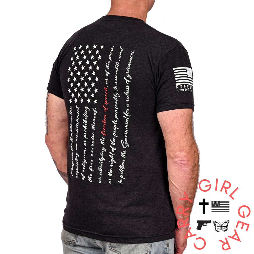 Men’s Won’t Be Silenced First Amendment Patriotic T-Shirt T-Shirt