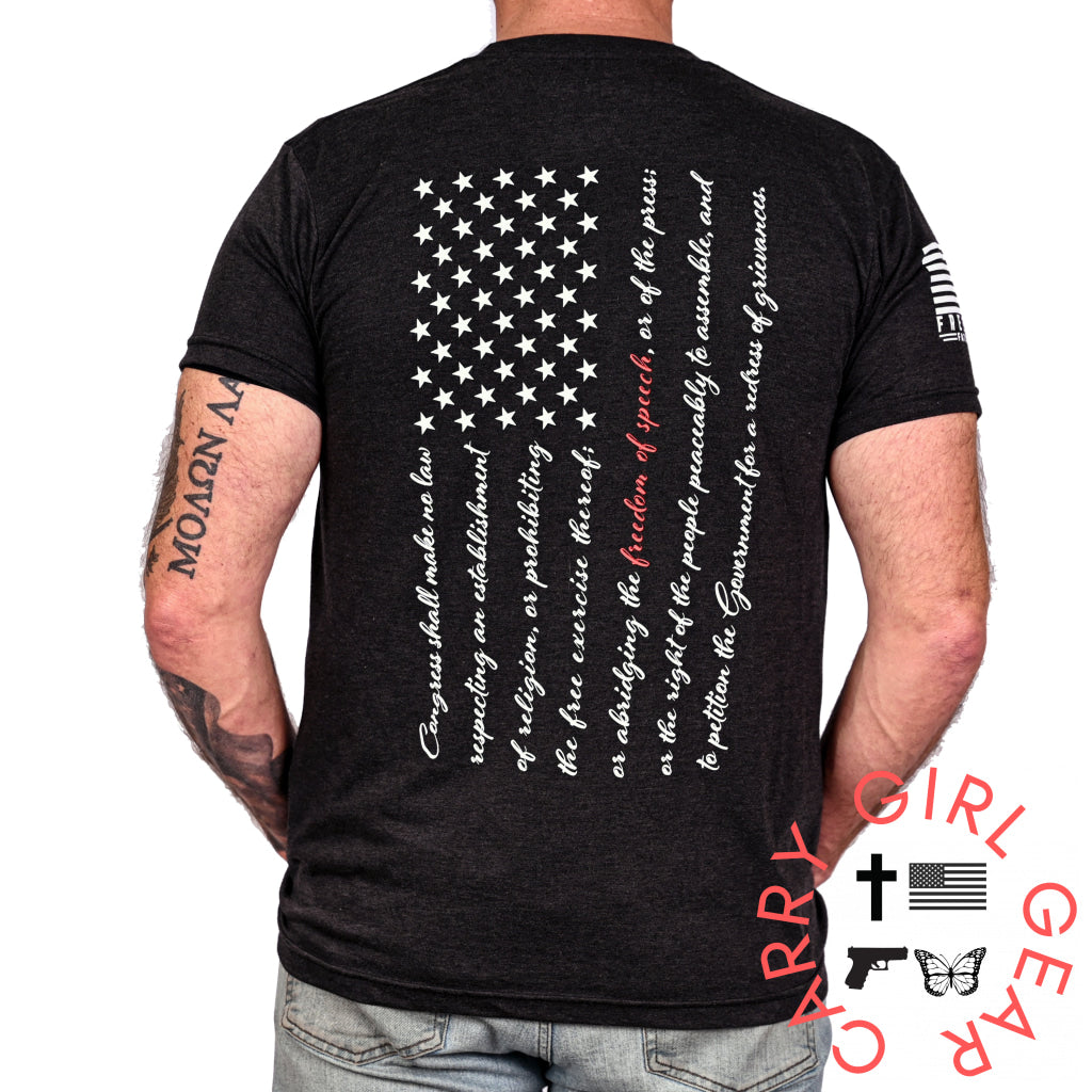 Men’s Won’t Be Silenced First Amendment Patriotic T-Shirt T-Shirt