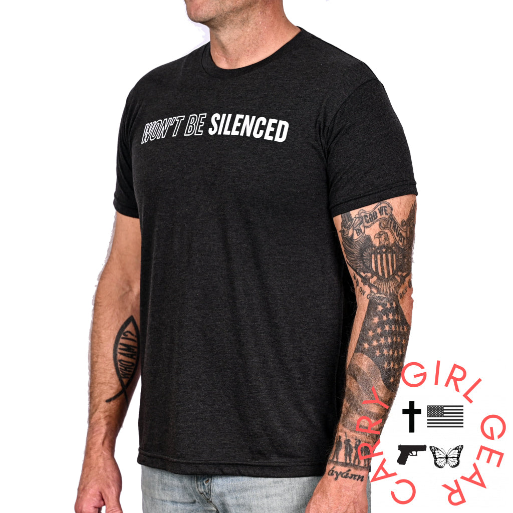 Men’s Won’t Be Silenced First Amendment Patriotic T-Shirt T-Shirt