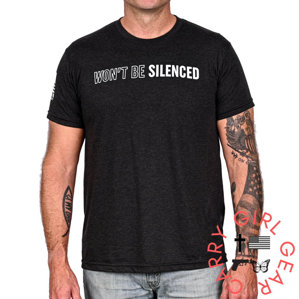 Men’s Won’t Be Silenced First Amendment Patriotic T-Shirt T-Shirt