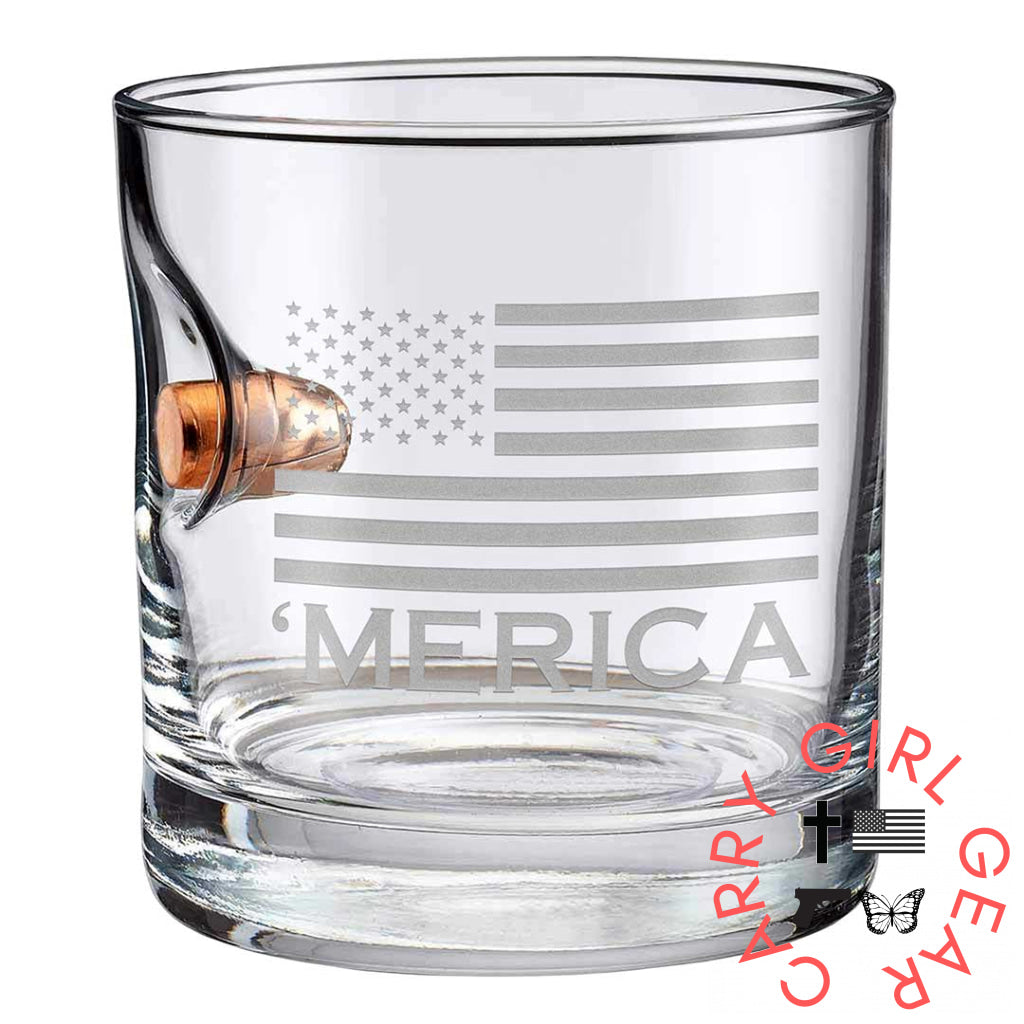 ’Merica Rocks Glass - 11Oz 0.45Acp / No Handmade
