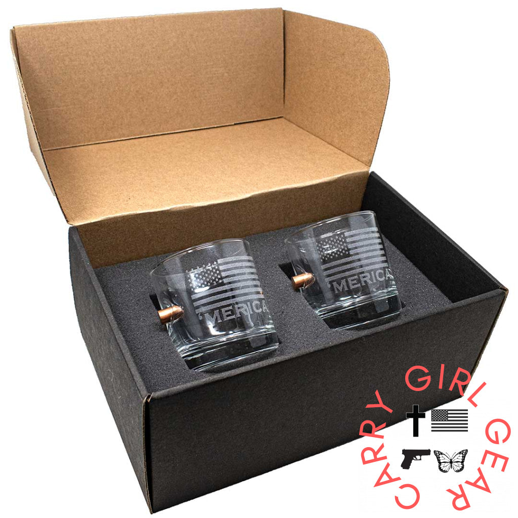 ’Merica Rocks Glass - 11Oz 0.45Acp / Yes Handmade