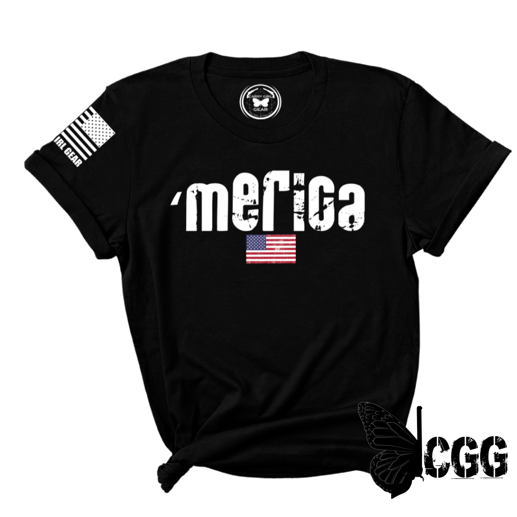 Merica Tee Xs / Black Unisex Cut Cgg Perfect Tee