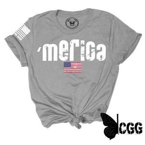 Merica Tee Xs / Heathered Steel Unisex Cut Cgg Perfect Tee