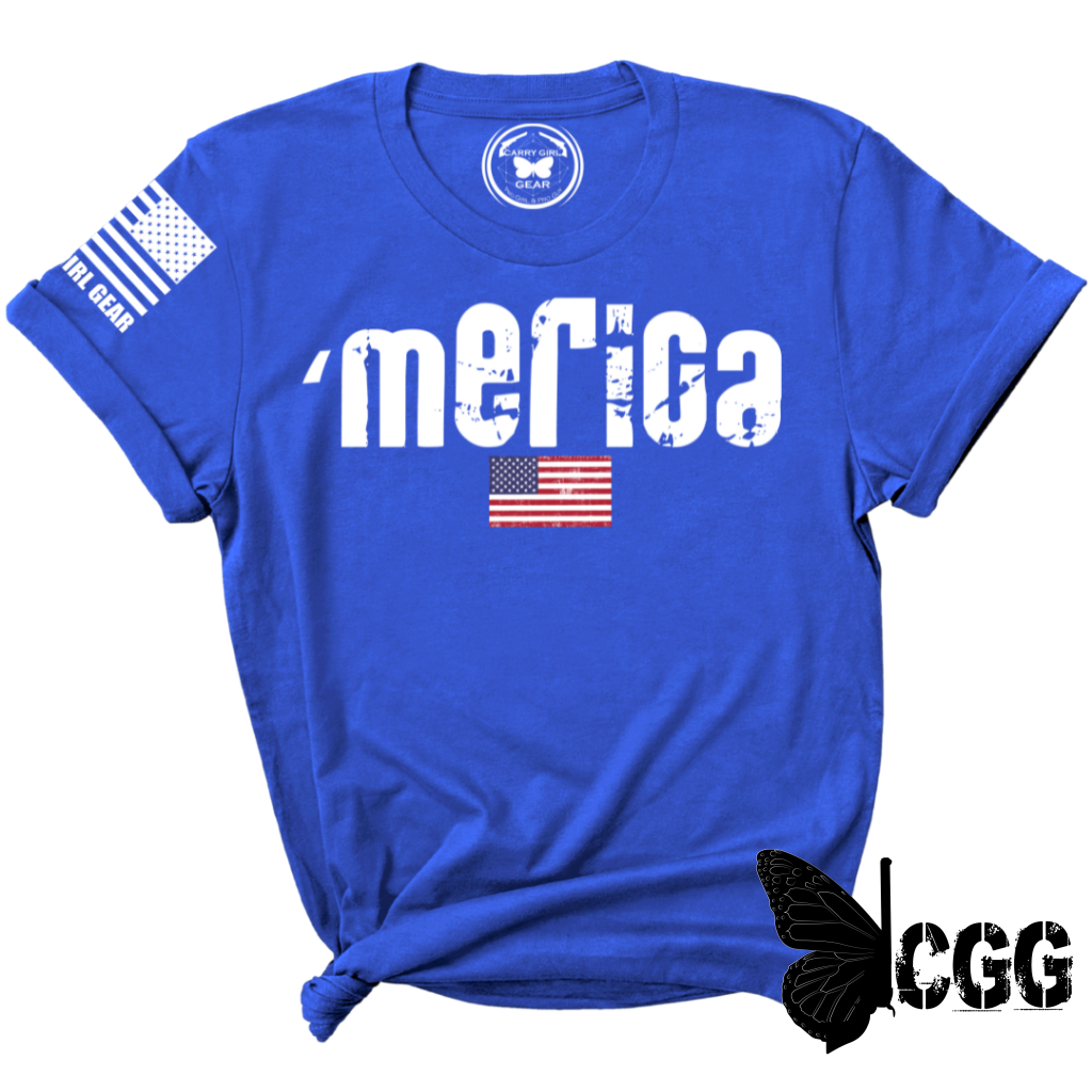 Merica Tee Xs / Royal Blue Unisex Cut Cgg Perfect Tee