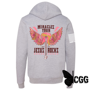 Miracles Tour Zippered Hoodie Athletic Gray / Xs