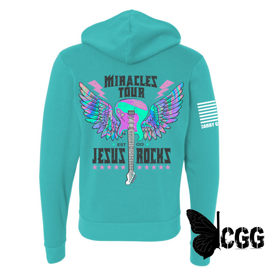 Miracles Tour Zippered Hoodie Teal / Xs
