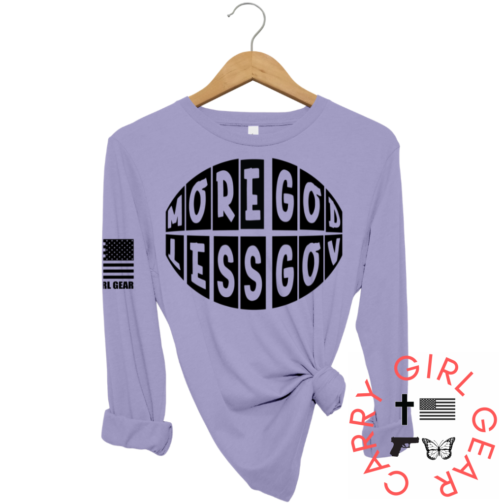 More God Less Gov Long Sleeve Lavender / Xs