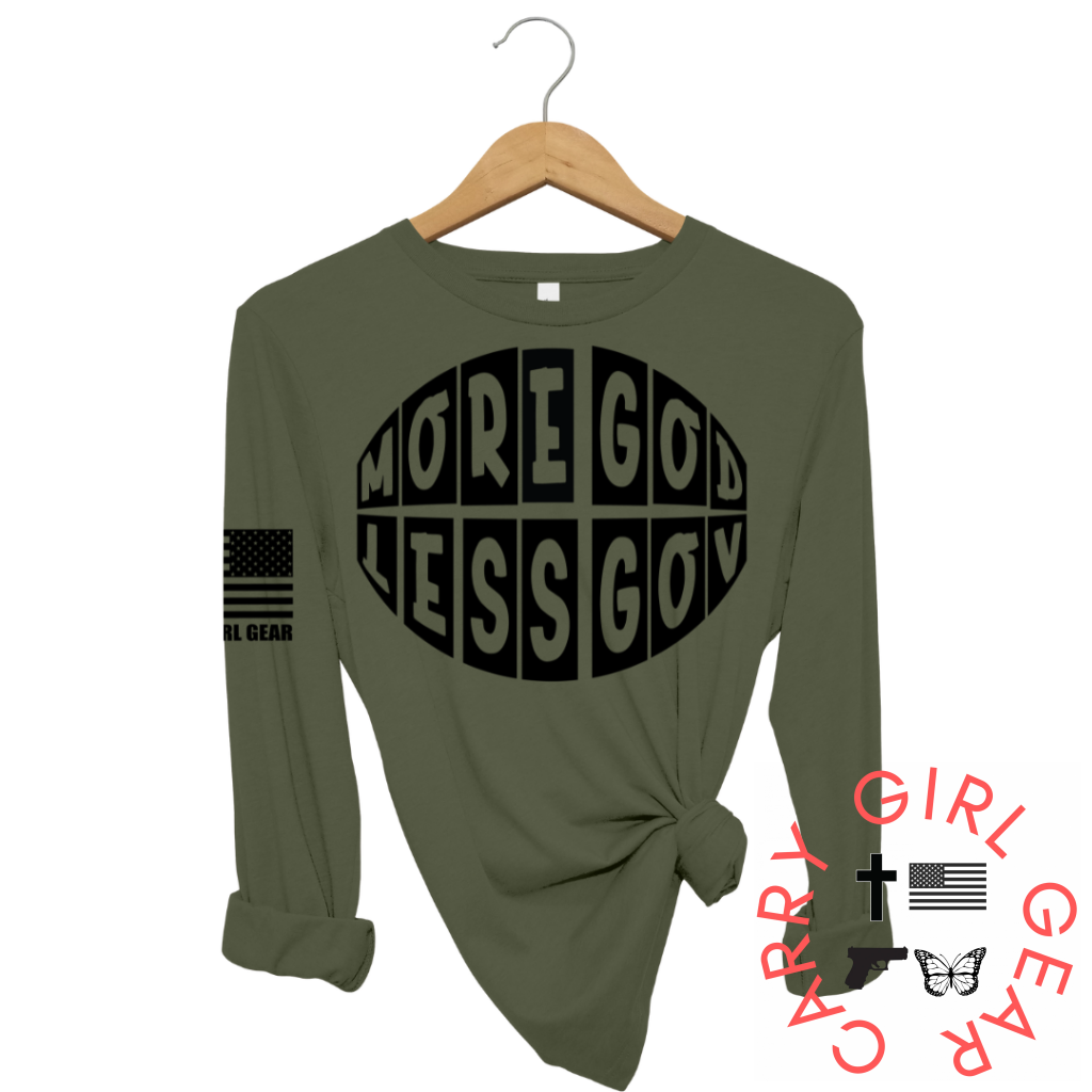 More God Less Gov Long Sleeve Olive / Xs