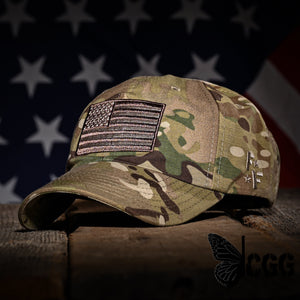 Multicam Full Fabric American Flag Range Hat Hats