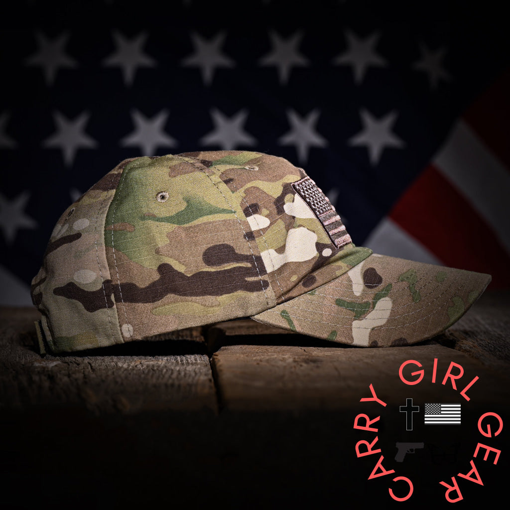 Multicam Full Fabric American Flag Range Hat Hats