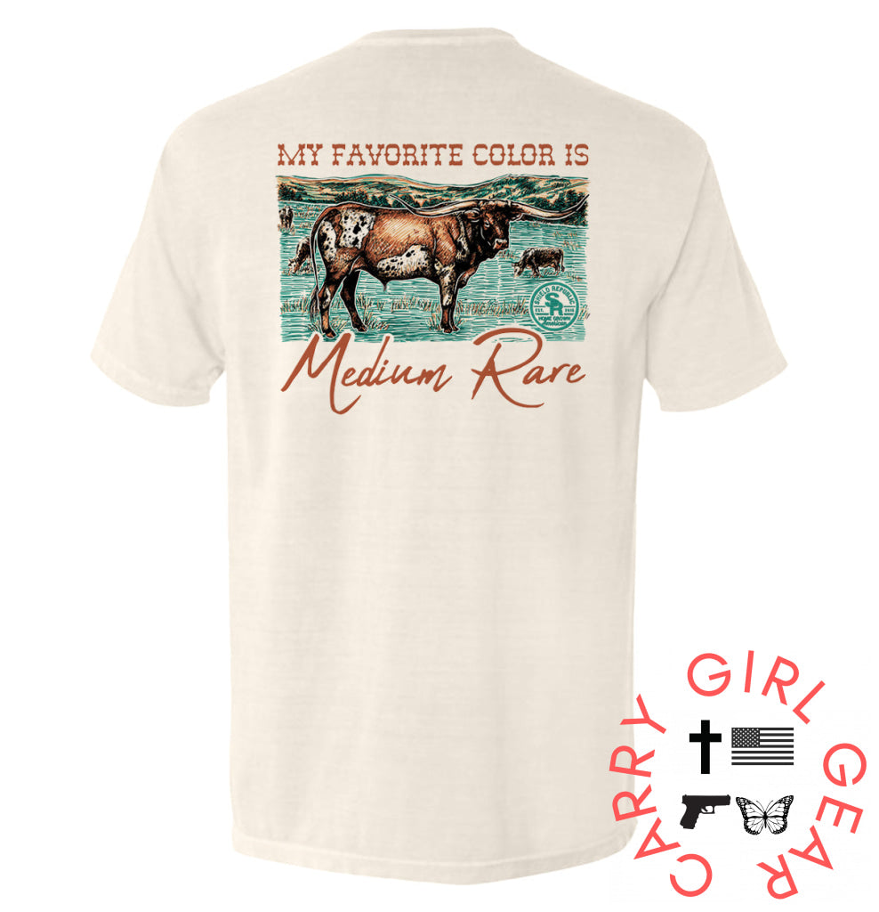 My Favorite Color Is Medium Rare Ivory / S Comfort Colors Pocket Tee Nc - Apparel
