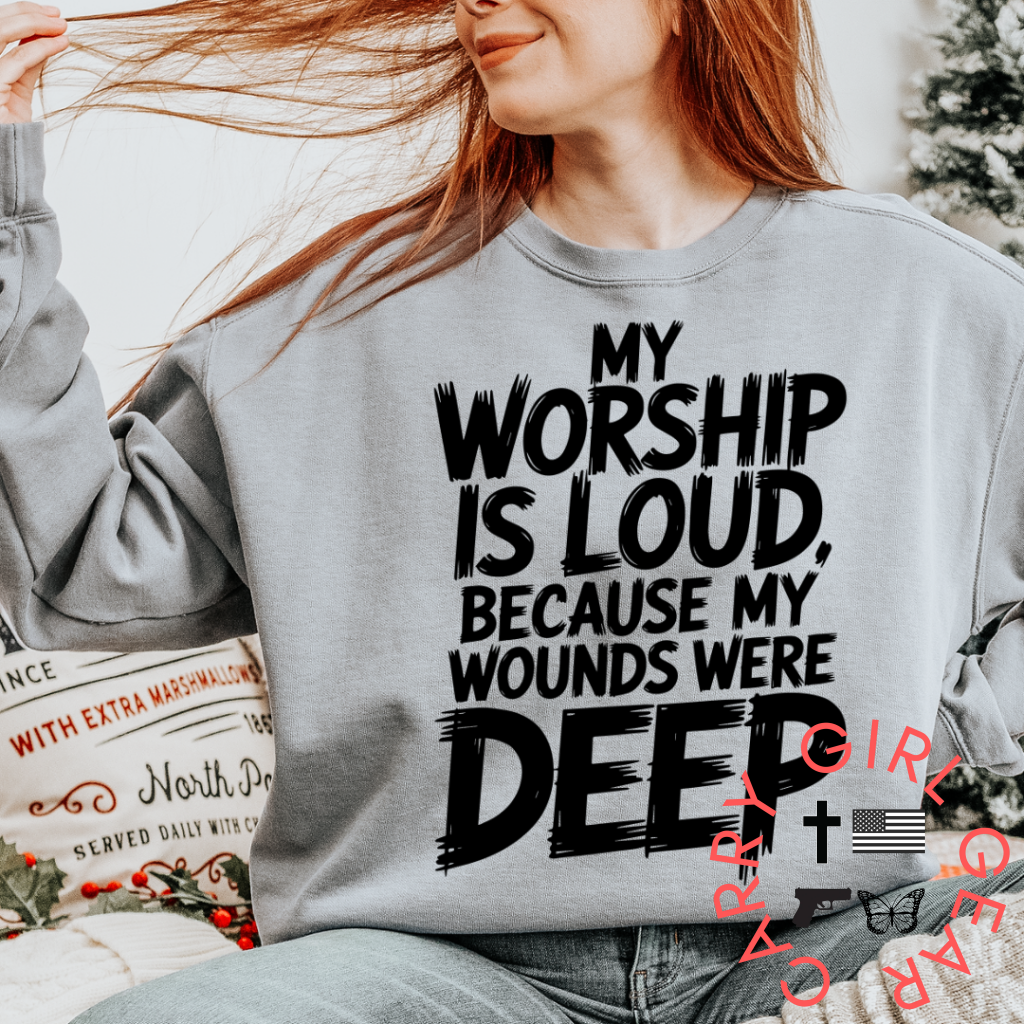 MY WORSHIP IS LOUD SWEATSHIRT STEEL / XS