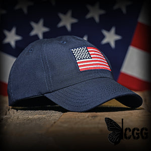 Navy Ripstop Full Fabric American Flag Range Hat Hats