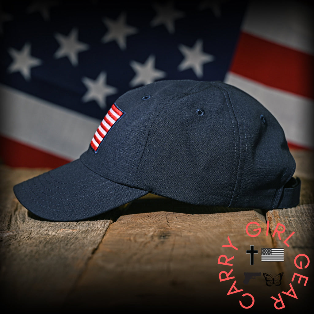 Navy Ripstop Full Fabric American Flag Range Hat Hats