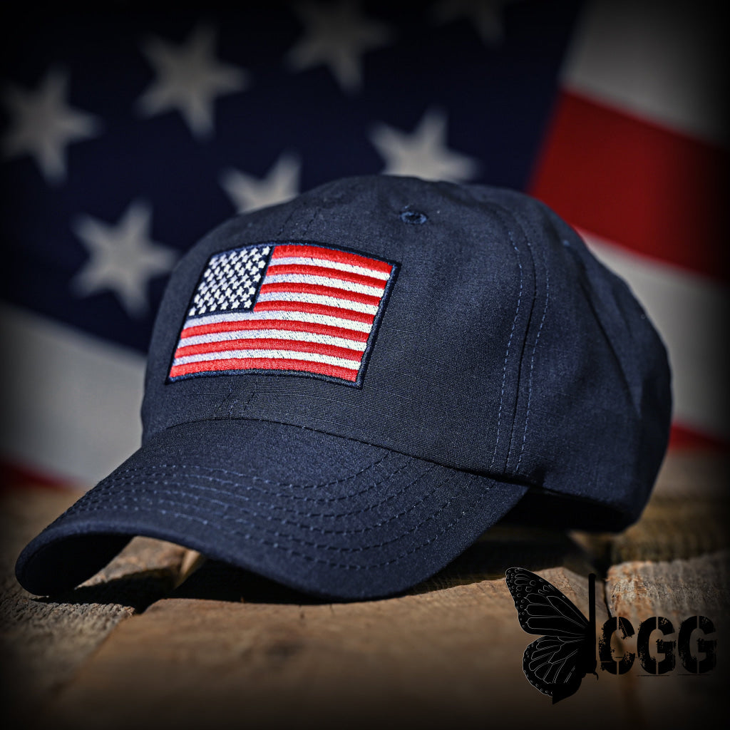 Navy Ripstop Full Fabric American Flag Range Hat Hats