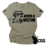 Never A Victim **August 2022 Club Tee Xs / Latte Womens Cut